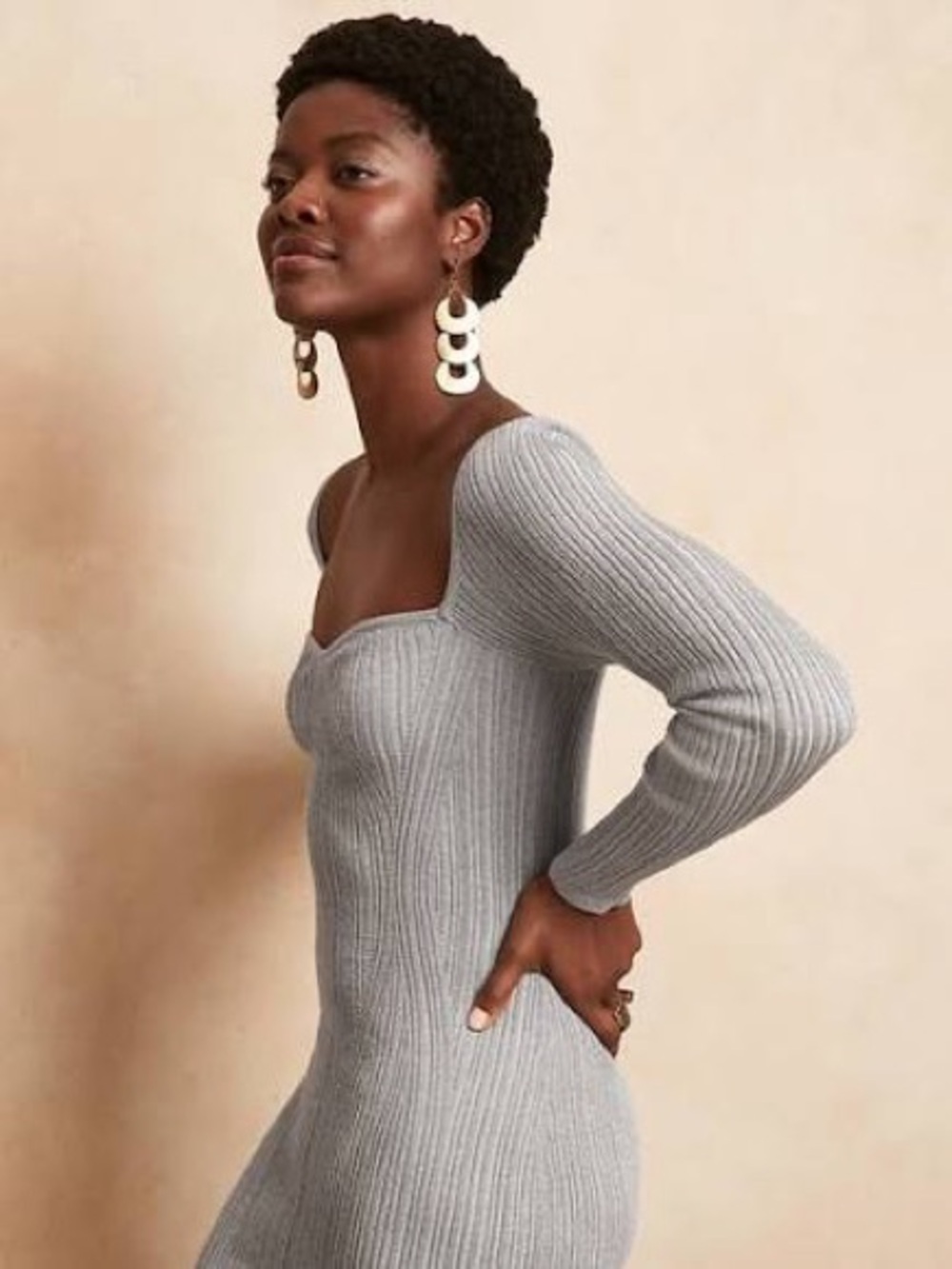 BANANA REPUBLIC Metallic Sweetheart Sweater Dress